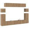 vidaXL Unites TV Montage mural 4 pcs Ch&ecirc;ne artisanal Bois d'ing&eacute;nierie