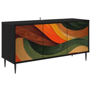 vidaXL Meuble TV BONN 102 x 33 x 51 cm Ch&ecirc;ne noir Bois d'ing&eacute;nierie