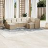 vidaXL Salon de jardin avec coussins 9 pcs beige r&eacute;sine tress&eacute;e