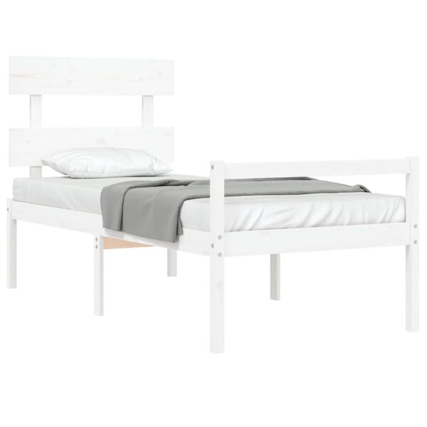 vidaXL Lit pour personne &acirc;g&eacute;e et t&ecirc;te de lit 90x200 cm bois massif