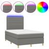 vidaXL Sommier &agrave; lattes de lit matelas LED gris fonc&eacute; 120x190 cm tissu