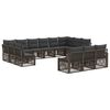 vidaXL Ensemble de canap&eacute; de jardin 13 pc Gris polyrotin