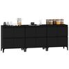 vidaXL Buffets 3 pcs noir 60x35x70 cm bois d'ing&eacute;nierie