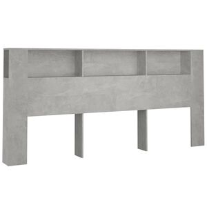 vidaXL Armoire de t&ecirc;te de lit Gris b&eacute;ton 220x18,5x104,5 cm