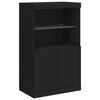 vidaXL Buffet avec lumi&egrave;res LED noir 60,5x37x100 cm