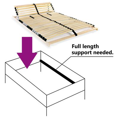 vidaXL Sommier à lattes sans matelas avec 28 lattes 7 zones 100x200 cm