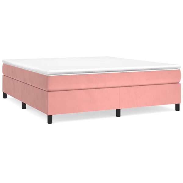 vidaXL Cadre de lit rose 200x200 cm velours