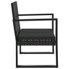 vidaXL Salon de jardin 3 pcs avec coussins Noir R&eacute;sine tress&eacute;e
