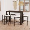 vidaXL Ensemble de bar de jardin 7 pcs coussins R&eacute;sine tress&eacute;e Marron