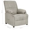 vidaXL Fauteuil inclinable Gris clair Similicuir daim
