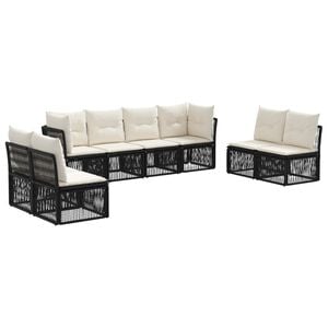 vidaXL Ensemble de canap&eacute; de jardin 8 pc Noir polyrotin