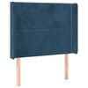 vidaXL T&ecirc;te de lit &agrave; LED Bleu fonc&eacute; 93x16x118/128 cm Velours