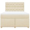 vidaXL Sommier &agrave; lattes de lit avec matelas Cr&egrave;me 160x200 cm Tissu