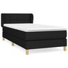 vidaXL Sommier &agrave; lattes de lit avec matelas Noir 90x190 cm Tissu