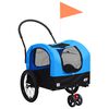 vidaXL Remorque de v&eacute;lo pour chiens et poussette 2-en-1 bleu et noir