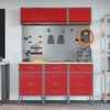 vidaXL Ensemble de placards de travail avec tiroir 8 pcs Rouge