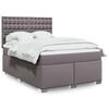 vidaXL Sommier &agrave; lattes de lit avec matelas Gris 140x200 cm Similicuir