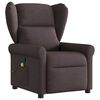 vidaXL Fauteuil de massage inclinable Marron fonc&eacute; Tissu