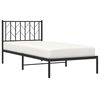 vidaXL Cadre de lit m&eacute;tal sans matelas avec t&ecirc;te de lit noir 90x200 cm