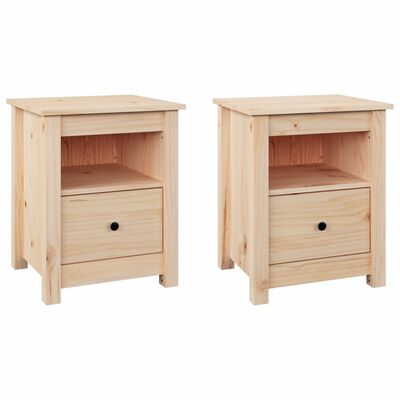 vidaXL Tables de chevet 2 pcs 40x35x49 cm Bois de pin massif