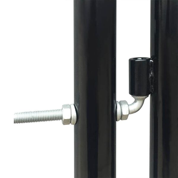 vidaXL Portail de cl&ocirc;ture noir &agrave; une porte 300x150 cm