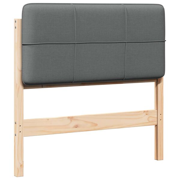 vidaXL T&ecirc;te de lit capitonn&eacute;e Marron et gris clair 75 cm Pin massif