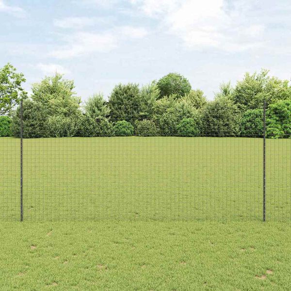 vidaXL Poteau de cl&ocirc;ture. 11 pcs Gris 160 cm Acier