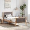 vidaXL Cadre de lit Marron et taupe 80 x 200 cm Bois massif en pin