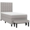 vidaXL Sommier &agrave; lattes de lit avec matelas Gris clair 100x200cm Tissu