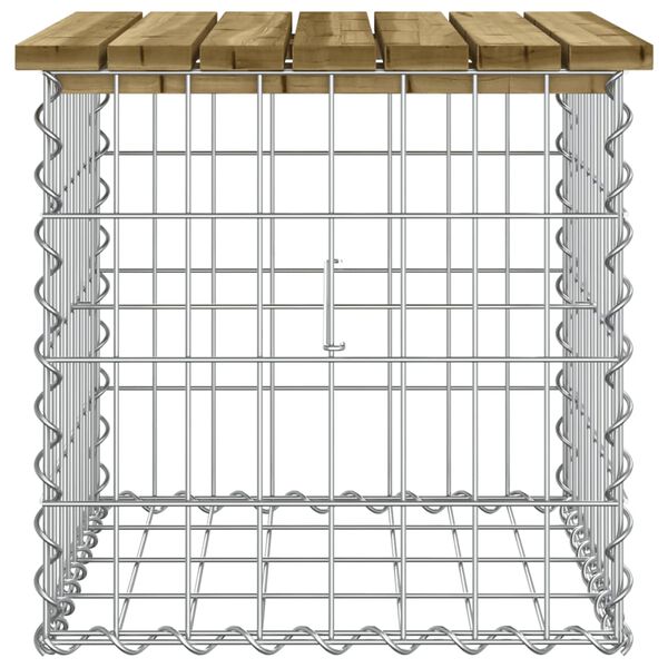vidaXL Banc de jardin design gabion 43x44x42 cm bois de pin imprégné