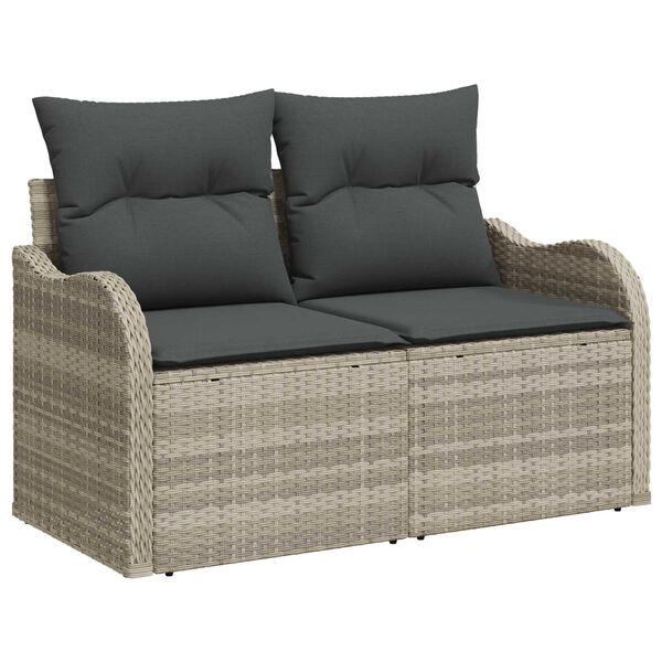 vidaXL Ensemble de canap&eacute; de jardin 8 pcs Gris clair et gris fonc&eacute;