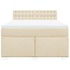vidaXL Sommier &agrave; lattes de lit avec matelas Cr&egrave;me 140x190 cm Tissu