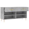 vidaXL Banc &agrave; chaussures gris b&eacute;ton 102x35x55 cm bois d'ing&eacute;nierie