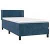 vidaXL Sommier &agrave; lattes de lit avec matelas Bleu fonc&eacute; 100x200 cm
