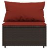 vidaXL Salon de jardin 3 pcs avec coussins marron r&eacute;sine tress&eacute;e