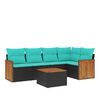 vidaXL Ensemble de canap&eacute; de jardin 6 pcs avec coussins noir r&eacute;sine tress&eacute;e