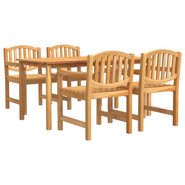 vidaXL Ensemble &agrave; manger de jardin 5pcs Bois de teck massif