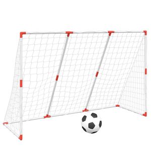 vidaXL But de football pour enfants avec ballons 2 en 1 blanc