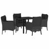 vidaXL Ensemble de salle &agrave; manger pour jardin 5 pc Noir polyrotin