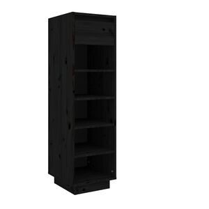 vidaXL Armoire &agrave; chaussures noir 30x34x105 cm bois de pin massif