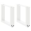 vidaXL Pieds de table basse en U 2 pi&egrave;ces Blanc 40 x (30-31) cm Acier