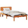 vidaXL Cadre de lit avec t&ecirc;te de lit Brun cire 90 x 190 cm Pin massif