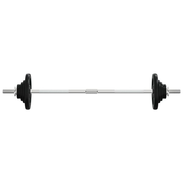 vidaXL Barre d'halt&egrave;res avec plaques 60 kg fonte