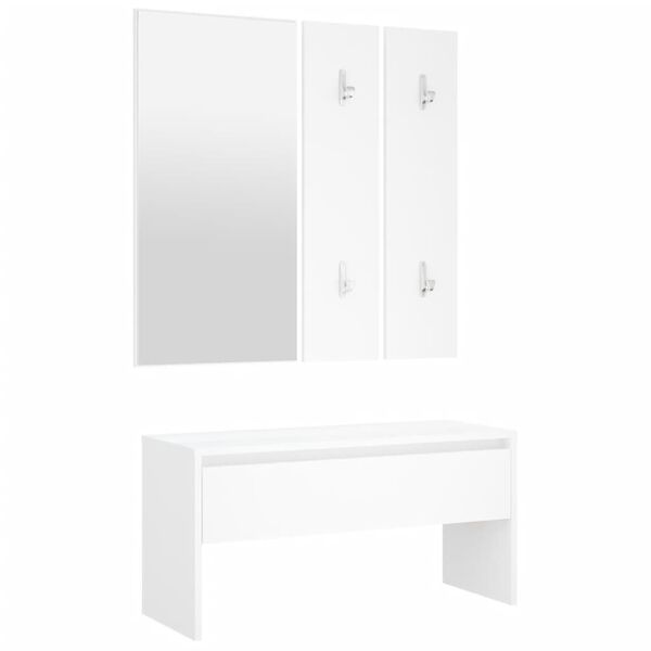 vidaXL Ensemble de meubles de couloir Blanc Bois d'ingénierie