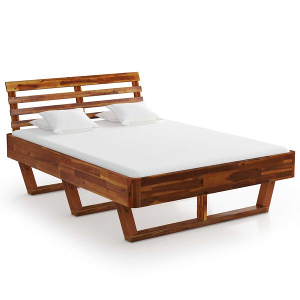 vidaXL Cadre de lit Bois d'acacia massif 140 x 200 cm