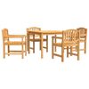 vidaXL Ensemble &agrave; manger de jardin 5pcs Bois de teck massif