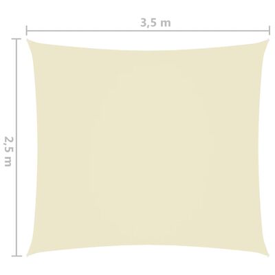 vidaXL Voile de parasol Tissu Oxford rectangulaire 2,5x3,5 m Crème