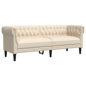 vidaXL Canap&eacute; Chesterfield 3 places lin