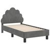 vidaXL Cadre de lit pour tout-petit avec t&ecirc;te de lit Gris fonc&eacute;