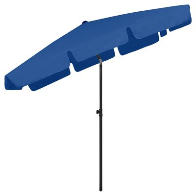 vidaXL Parasol de plage bleu azuré 200x125 cm